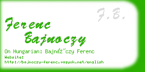 ferenc bajnoczy business card